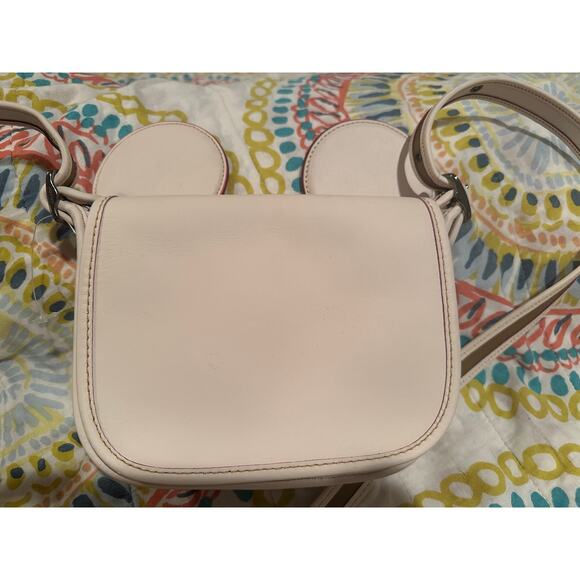 Disney x Coach Patricia Saddle Crossbody With Mickey Mouse Ears Bag Chalk - Picture 6 of 7